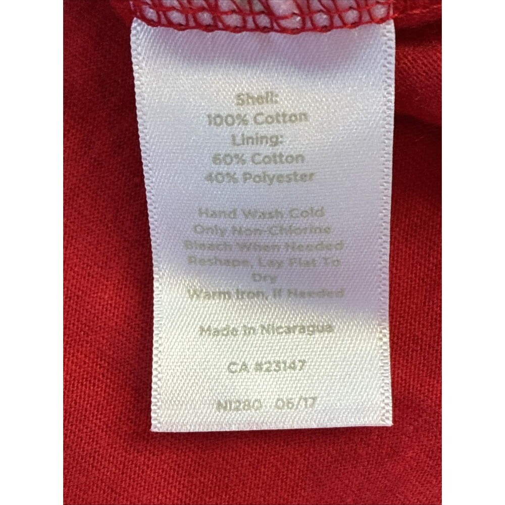 Talbots RSVP Off Shoulder Top XL Red Cotton Crochet Lace Scalloped Romantic Chic - Picture 14 of 14